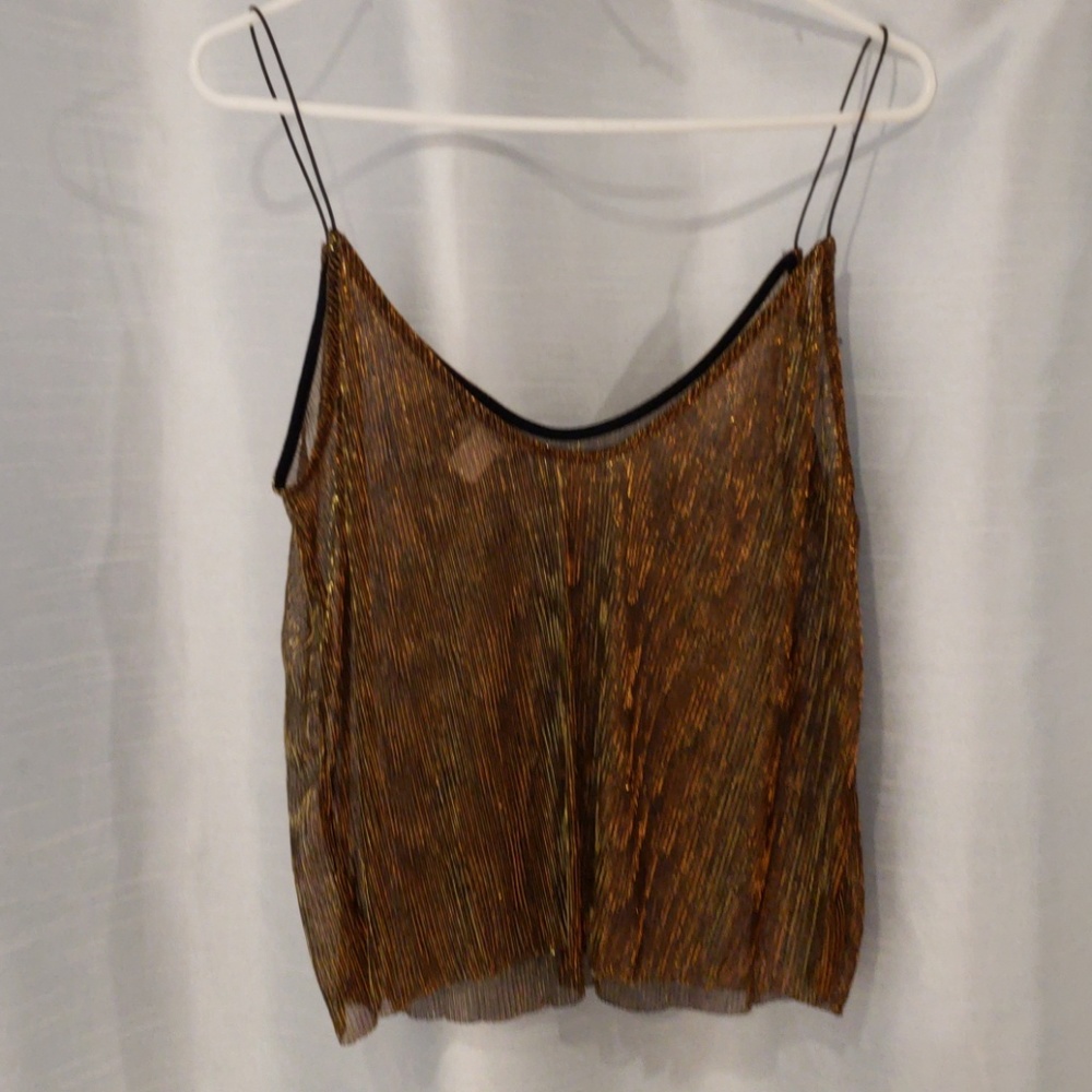 Gold and black sheet tank top
